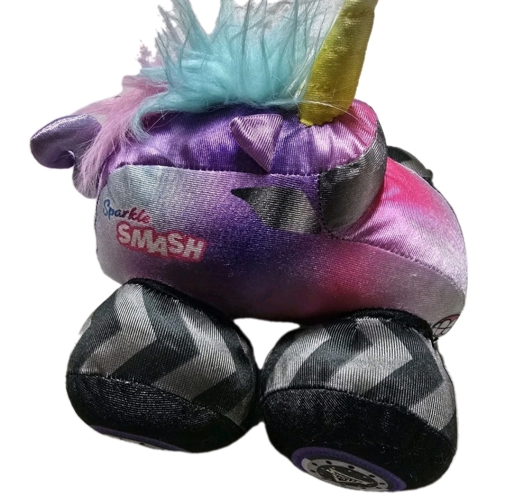 MONSTER JAM 7" Sparkle Smash UNICORN Plush Truck Engine Sounds JCB  Soft Toy Kid